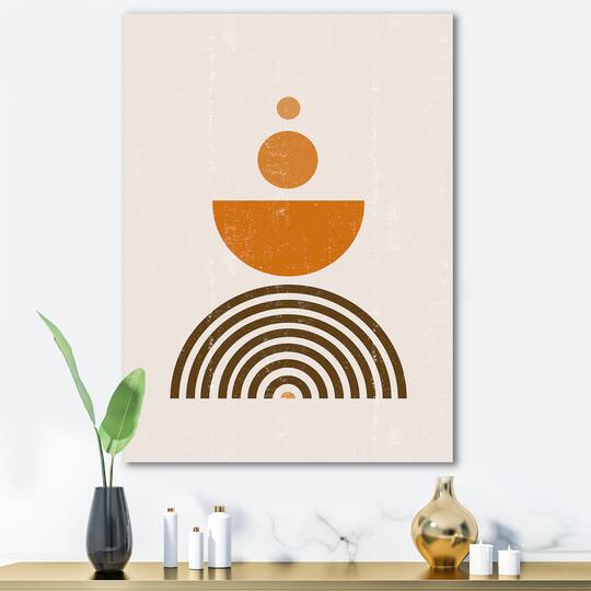 Designart - Abstract Rainbow Sun and Moon In Earth Tones V